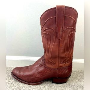 Tecova Men’s Nolan Bourbon Lizard Cowboy Boots